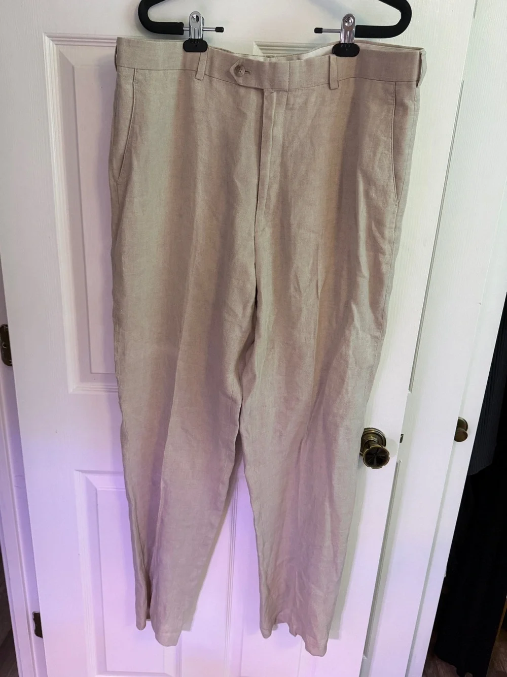 John W. Nordstrom 100% Linen Pants in Light Beige- Men Size 38R x 35- EUC!